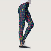 Leggings Abstrait, drôle, formes, rétro (Droite)