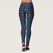 Leggings Abstrait, drôle, formes, rétro (Dos)
