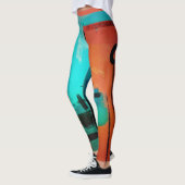 Leggings Abstrait Dynamique Moderne Orange Vert Bleu Vert N (Gauche)