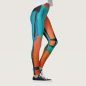 Leggings Abstrait Dynamique Moderne Orange Vert Bleu Vert N (Droite)