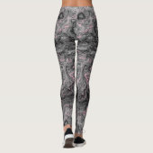 Leggings abstrait en marbre rose, noir et gris (Dos)