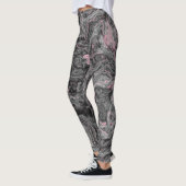 Leggings abstrait en marbre rose, noir et gris (Gauche)