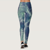 Leggings Abstrait en marbre turquoise (Dos)