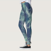 Leggings Abstrait en marbre turquoise (Gauche)