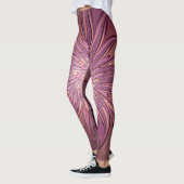 Leggings Abstrait Floral Fractal Art Berry couleurs (Gauche)