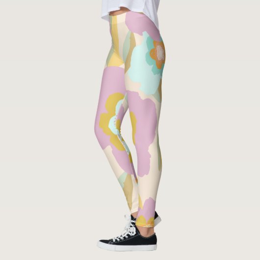 Leggings Abstrait Floral Pastel Lilac Motif (Gauche)