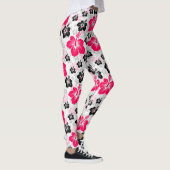 Leggings Abstrait Floral Rouge Noir Blanc (Droite)