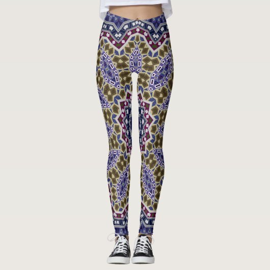 Leggings Abstrait folk mandala ethno traditionnel ornementa (Devant)