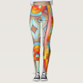 Leggings Abstrait Géométrique Coloré ID1294 (Devant)