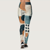 Leggings Abstrait Géométrique Navy Rouille Sarcelle Milieu (Dos)