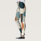 Leggings Abstrait Géométrique Navy Rouille Sarcelle Milieu (Gauche)