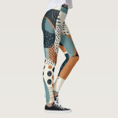 Leggings Abstrait Géométrique Navy Rouille Sarcelle Milieu (Droite)
