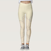 Leggings Abstrait Gold Creme Floral (Devant)
