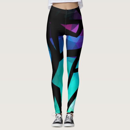 Leggings Abstrait graffiti polygonal moderne dar géométriqu (Devant)