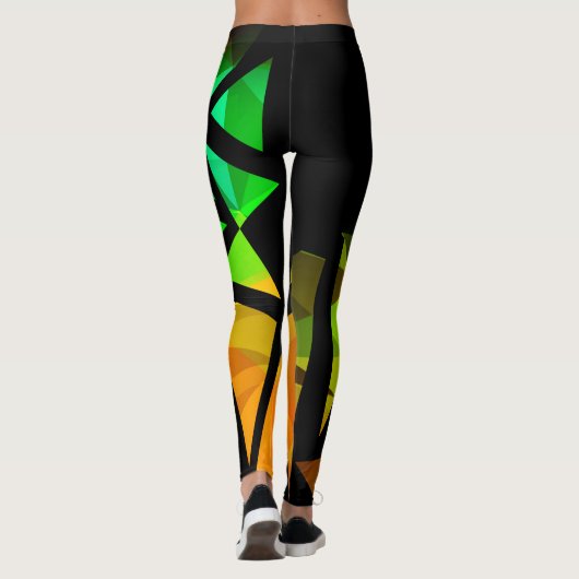 Leggings Abstrait graffiti polygonal moderne dar géométriqu (Dos)