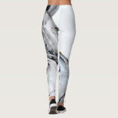 Leggings Abstrait gris bleu et blanc (Dos)