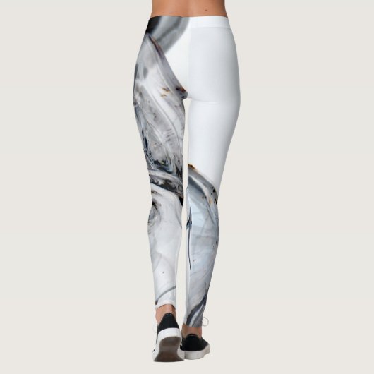 Leggings Abstrait gris bleu et blanc (Dos)