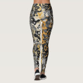 Leggings Abstrait gris et or (Dos)