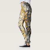 Leggings Abstrait gris et or (Gauche)