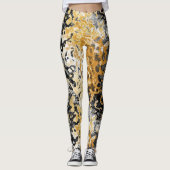 Leggings Abstrait gris et or (Devant)