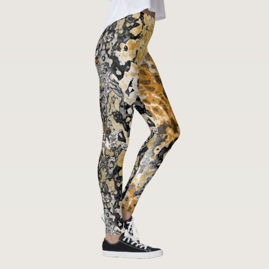 Leggings Abstrait gris et or (Droite)