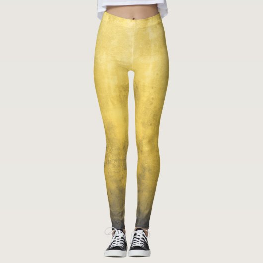 Leggings Abstrait gris jaune simple (Devant)