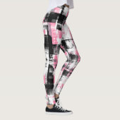 Leggings Abstrait Grunge Rose Blanc Et Noir (Droite)