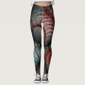 Leggings Abstrait Imaginaire dynamique Fractal Art Brown Bl (Devant)