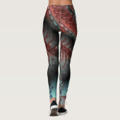 Leggings Abstrait Imaginaire dynamique Fractal Art Brown Bl (Dos)