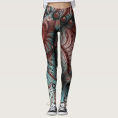 Leggings Abstrait Imaginaire dynamique Fractal Art Brown Bl (Devant)