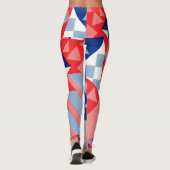 Leggings abstrait imprimé blanc et bleu no 1 (Dos)