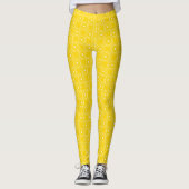 Leggings Abstrait jaune clair rétro citron motif (Devant)