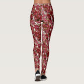 Leggings Abstrait joli joli fleurs rouges design floral (Dos)