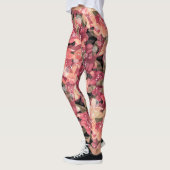 Leggings Abstrait joli joli rose fleurs design floral (Gauche)