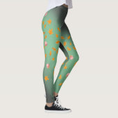 Leggings Abstrait lune feuilles d'automne roses (Droite)