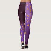 Leggings Abstrait lune feuilles d'automne roses (Dos)