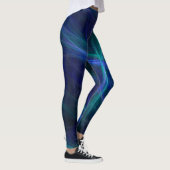Leggings Abstrait Mist fractal bleu vert noir (Droite)