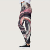 Leggings Abstrait moderne de tournage rose, noir et blanc (Gauche)