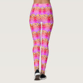 Leggings Abstrait Moderne Féminin Rayons Dégradés Rose Feu  (Dos)