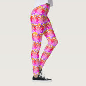 Leggings Abstrait Moderne Féminin Rayons Dégradés Rose Feu  (Droite)