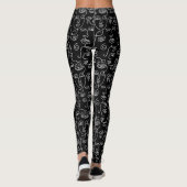 Leggings Abstrait moderne  noir et blanc Motif visage (Dos)