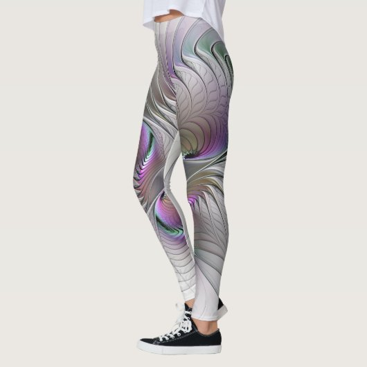 Leggings Abstrait moderne Shy Imaginaire Figure Fractal Art (Gauche)
