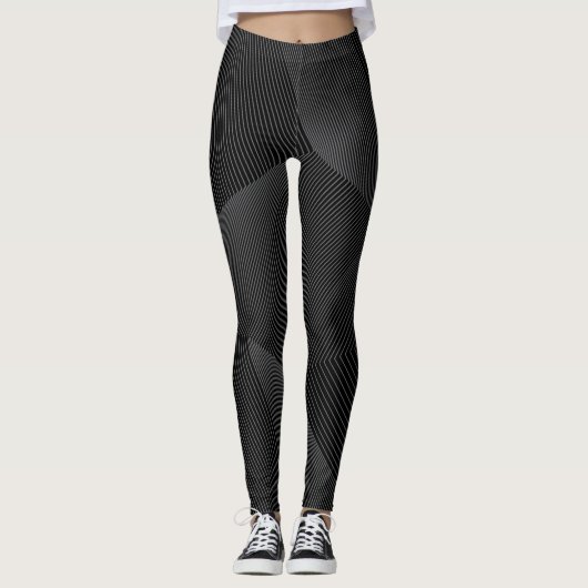 Leggings Abstrait, moderne, simple, dynamique motif de lign (Devant)