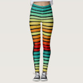 Leggings Abstrait moderne Tropical Summer Colours Brushstro (Devant)