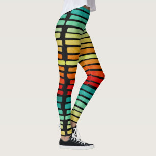 Leggings Abstrait moderne Tropical Summer Colours Brushstro