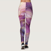 Leggings Abstrait moderne violet rose or chic étincelle (Dos)