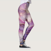 Leggings Abstrait moderne violet rose or chic étincelle (Droite)