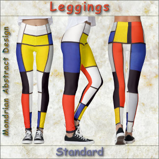 LEGGINGS - Abstrait mondrien de couleurs primaires