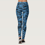 Leggings Abstrait Motif bleu noir (Dos)