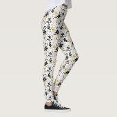 Leggings Abstrait motif floral gris jaune noir (Droite)